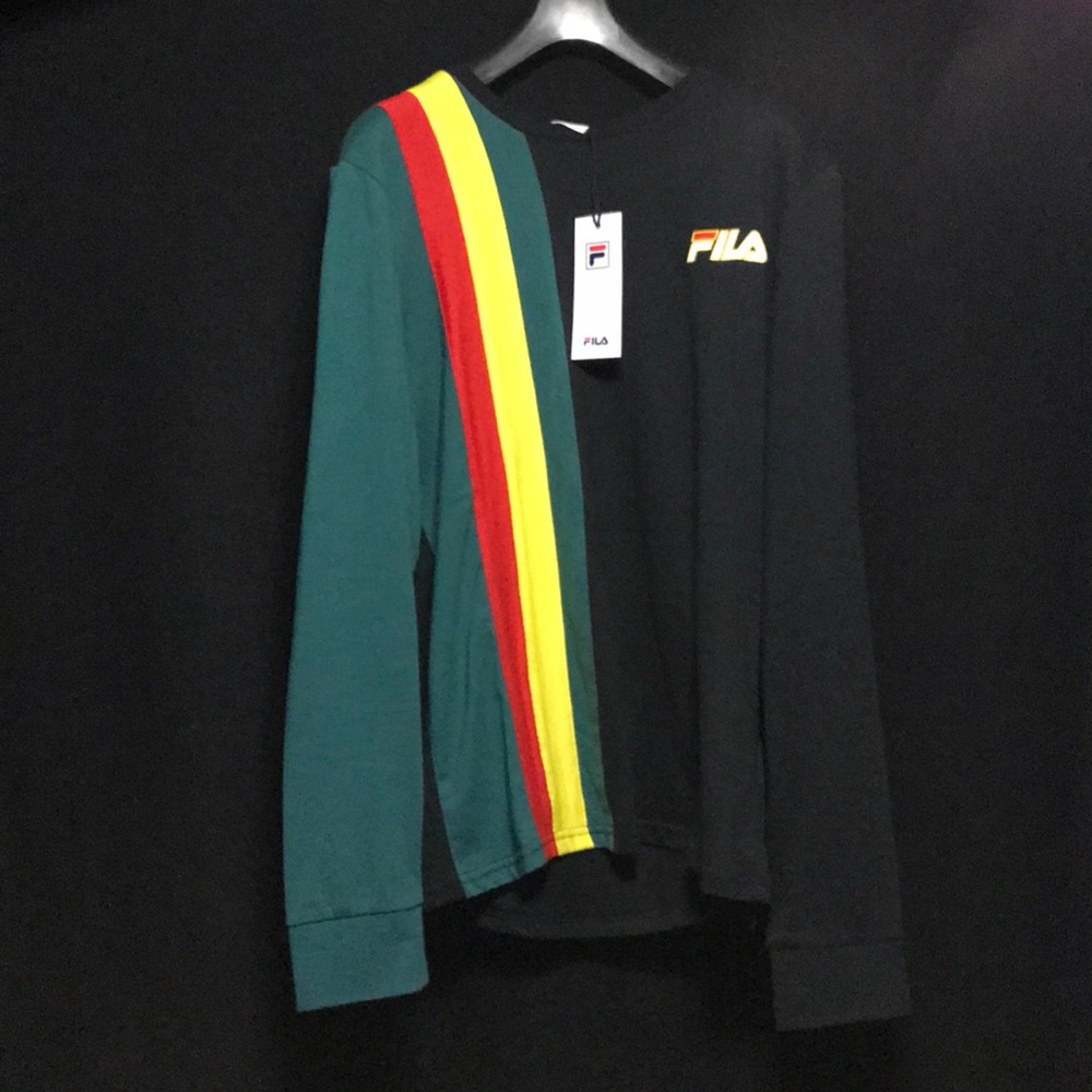 nwt fila rasta stripe colorblocked L/s